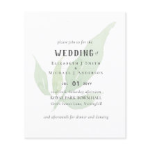 Convite de CASAMENTO com Aquarela de Folhas Modern