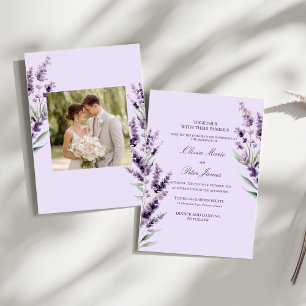 Convite de Casamento com Aquarela Floral de Lavand