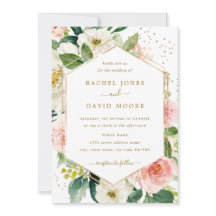 Convite de Casamento com Aquarela Floral em Tom de