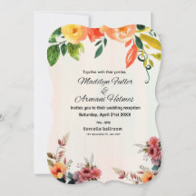 Convite de Casamento com Aquarela Floral Incrível