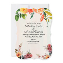 Convite de Casamento com Aquarela Floral Incrível