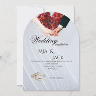 Convite de Casamento com Arco de Coração Floral Ro