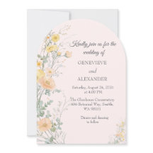 Convite de Casamento com Arco de Flores Silvestres