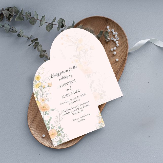 Convite de Casamento com Arco de Flores Silvestres (Criador carregado)