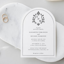 Convite de Casamento com Arco de Monograma Crista