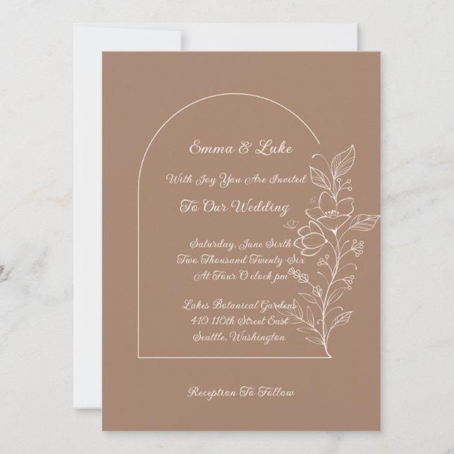 Convite de Casamento com Arco Floral (Frente)
