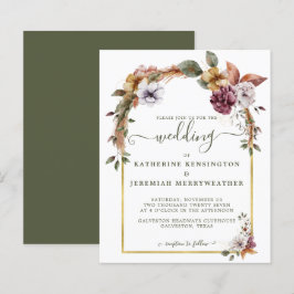 Convite de Casamento com Arco Floral Boho Econômic