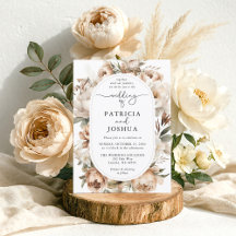 Convite de Casamento com Arco Floral Boho Elegante