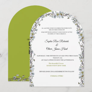 Convite de Casamento com Arco Floral de Luxo
