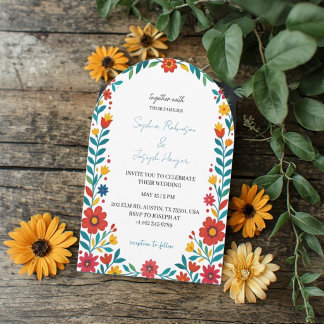 Convite de Casamento com Arco Floral de Talavera M