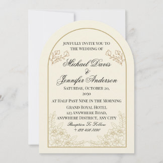 Convite de Casamento com Arco Floral Elegante