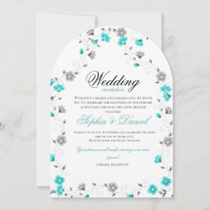 Convite de Casamento com Arco Floral Esmeralda Ele