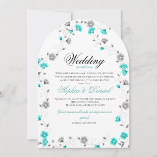 Convite de Casamento com Arco Floral Esmeralda Ele