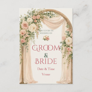 Convite de Casamento com Arco Floral Romântico