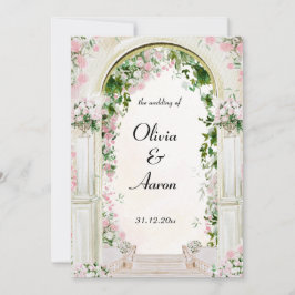 Convite de Casamento com Arco Floral Romântico