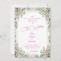 Convite de Casamento com Arco Floral Romântico em