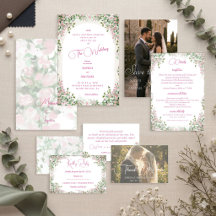 Convite de Casamento com Arco Floral Romântico em 