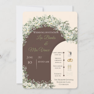 Convite de Casamento com Arco Floral Roxo Moderno