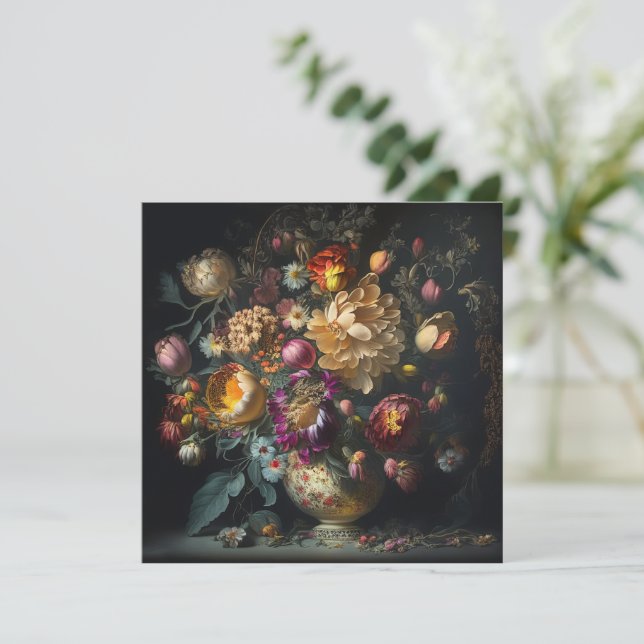 Convite de Casamento com Arranjo Floral de Primave (Em pé/Frente)