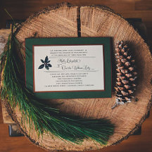 Convite de Casamento com Azevinho de Natal