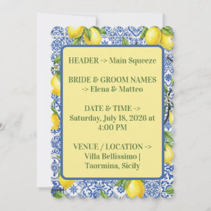 Convite de Casamento com Azulejo Siciliano e Limão