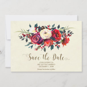 convite de casamento com bagas de inverno para sal