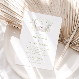 Convite de Casamento com Brasão Monograma Floral d