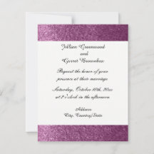Convite de Casamento com Brilho Falso Roxo