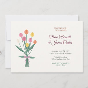 Convite de Casamento com Buquê de Tulipas da Prima