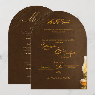 Convite de Casamento com Caligrafia Árabe Islâmica