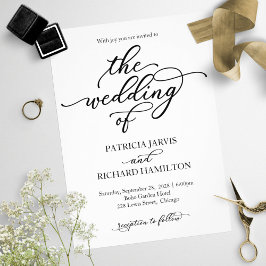 Convite de Casamento com Caligrafia Elegante