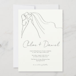 Convite de Casamento com Caligrafia Elegante