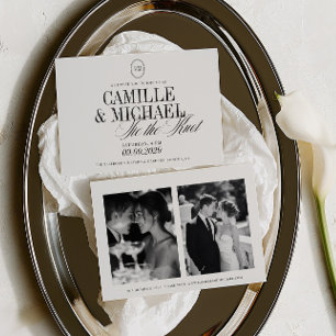 Convite de Casamento com Caligrafia Elegante 2 Fot