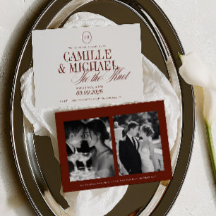 Convite de Casamento com Caligrafia Elegante 2 Fot