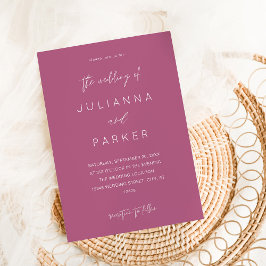 Convite de Casamento com Caligrafia MOD Rosa Roxo