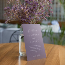 Convite de Casamento com Caligrafia MOD Roxo Ameix