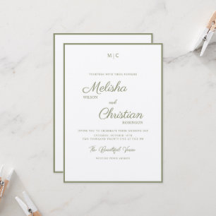 Convite de Casamento com Caligrafia Moderna Minima