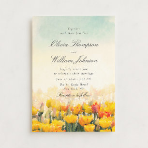 Convite de Casamento com Campo de Flores Silvestre