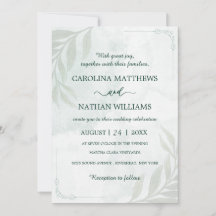 Convite de Casamento com Cantos Florais Simples e 
