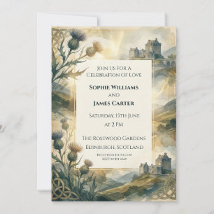 Convite de Casamento com Cardo das Terras Altas da