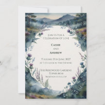 Convite de Casamento com Cardo das Terras Altas Es