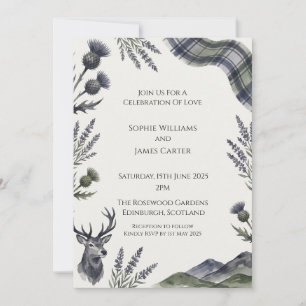 Convite de Casamento com Cardo Roxo