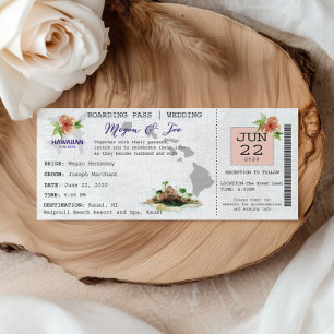 Convite de Casamento com Cartão de Embarque do Hav