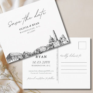 Convite de casamento com cartão-postal para salvar