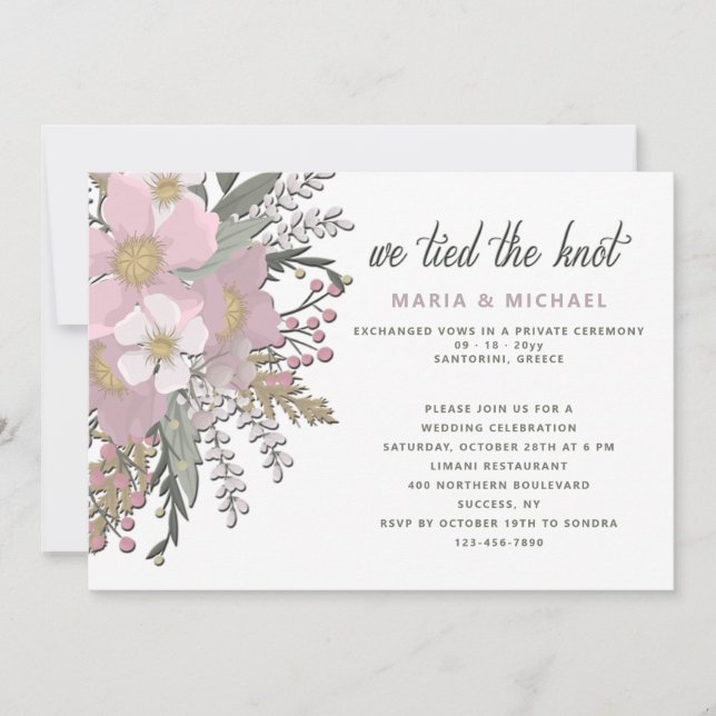 Convite de Casamento com Cerejeira Rosa (Frente)