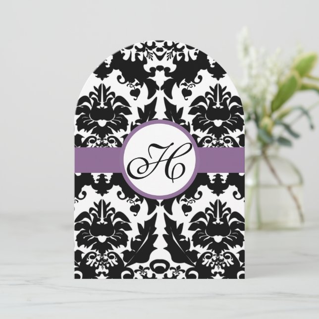 Convite de Casamento com Cetim Preto e Recorte Rox (Em pé/Frente)