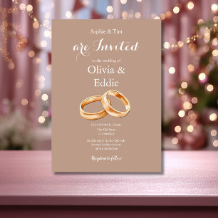 Convite de Casamento com Código QR Alianças de Cas