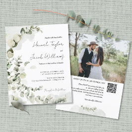 Convite de Casamento com Código QR de Eucalipto Ec