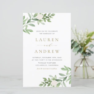 Convite de Casamento com Código QR de Flores e Ver