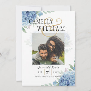 Convite de Casamento com Código QR de Hortênsia Az